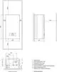 Vaillant Elektroheizgerät mit einer Frontansicht und Detailansicht. Sichtbare Elemente sind Manometer, Heizungsanschlüsse und Kabeldurchführungen, montiert an einer Wand.